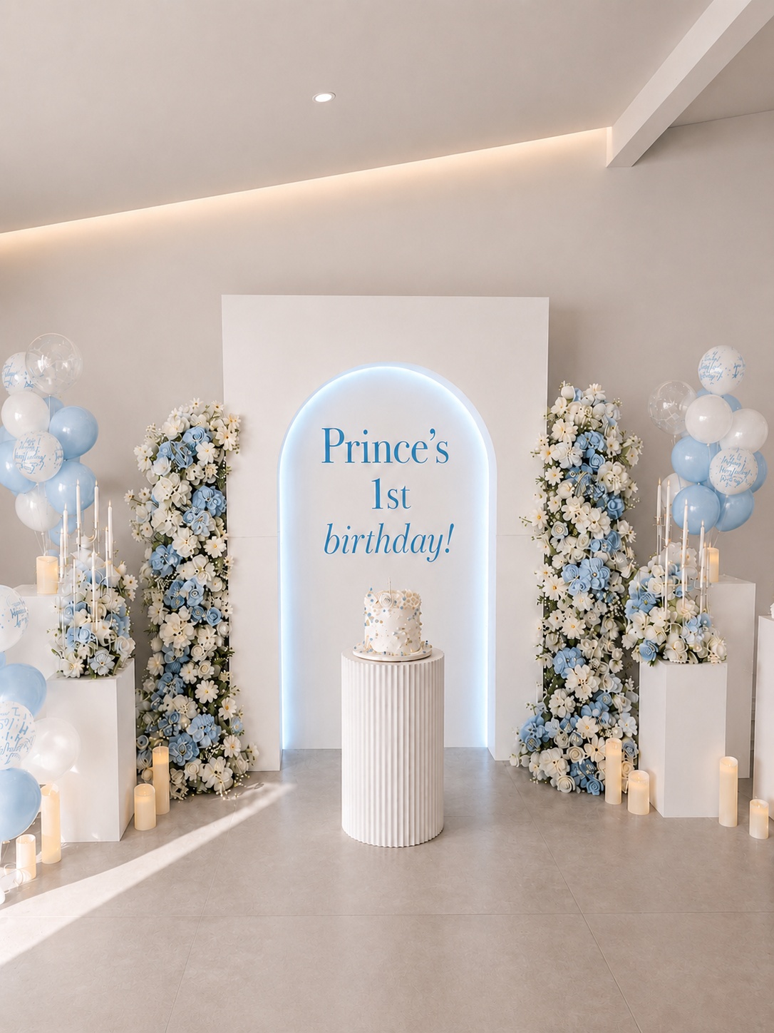 Happy 1st Birthday Boy backdrop by Luxury Lane