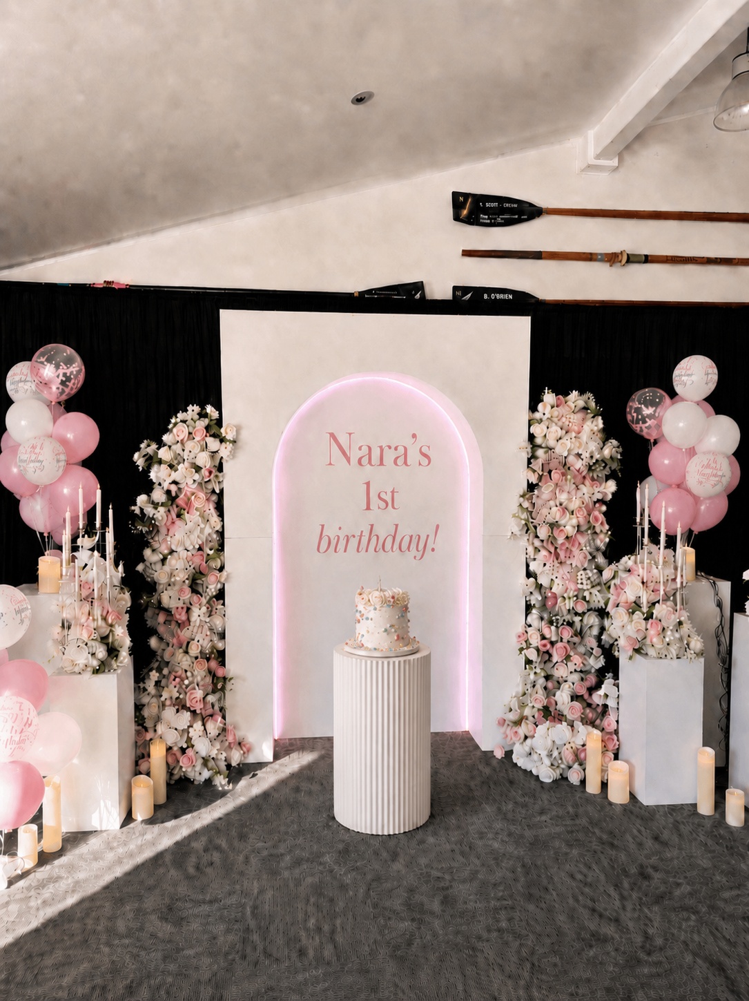 Happy 1st Birthday Girl backdrop by Luxury Lane