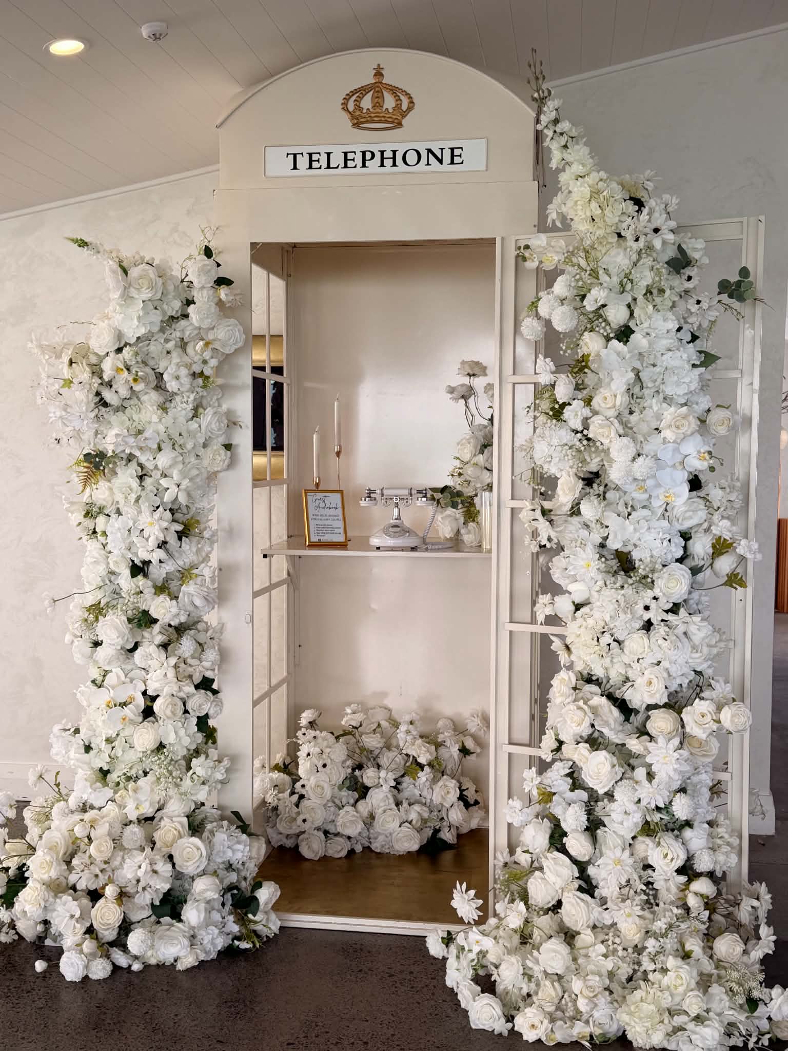 Telephone booth by Luxury Lane Events Audio Guestbook