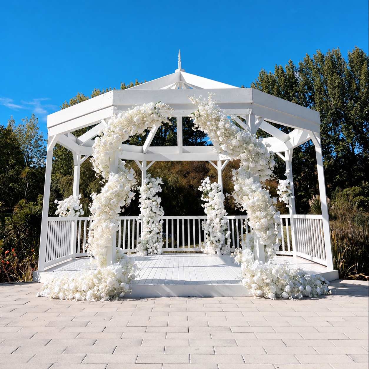 White Wedding Gazebo Abel Estate decor
