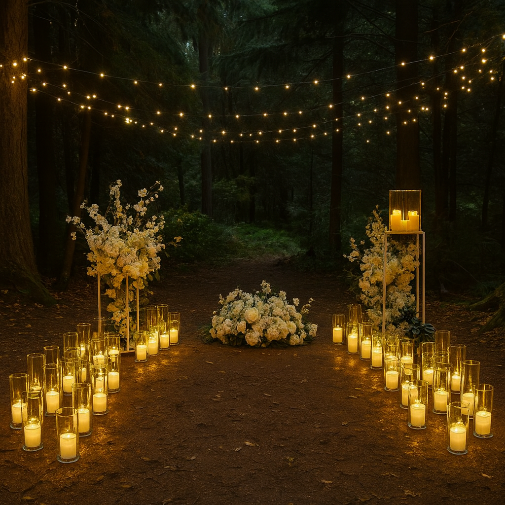 Candlelit romantic proposal Auckland - Budget Decor