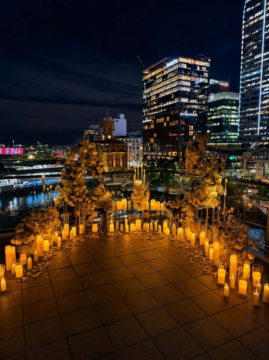 Rooftop Romantic Auckland Proposal City Lights by Luxury Lane
