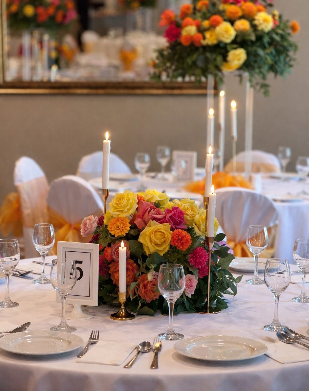 Low Colourful Table Decor Sangeet Wedding Auckland