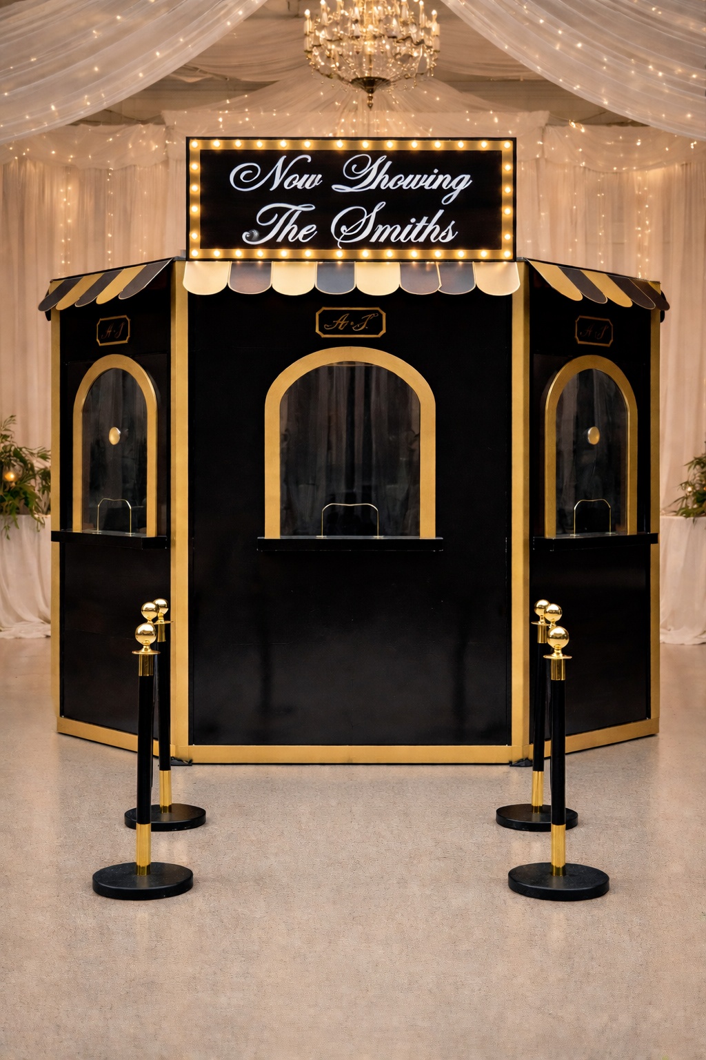 Luxury Lane Wedding Film Now Showing booth