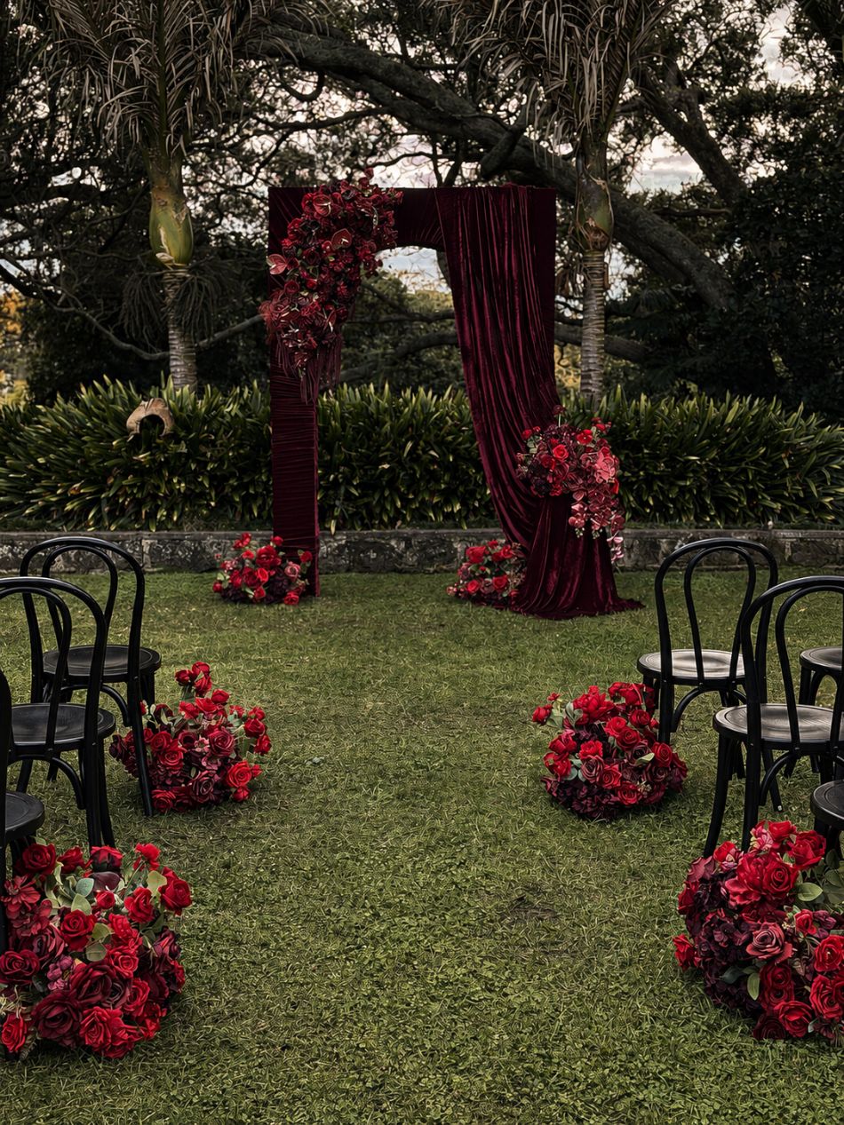 Burgundy Velvet Romance Ceremony Package