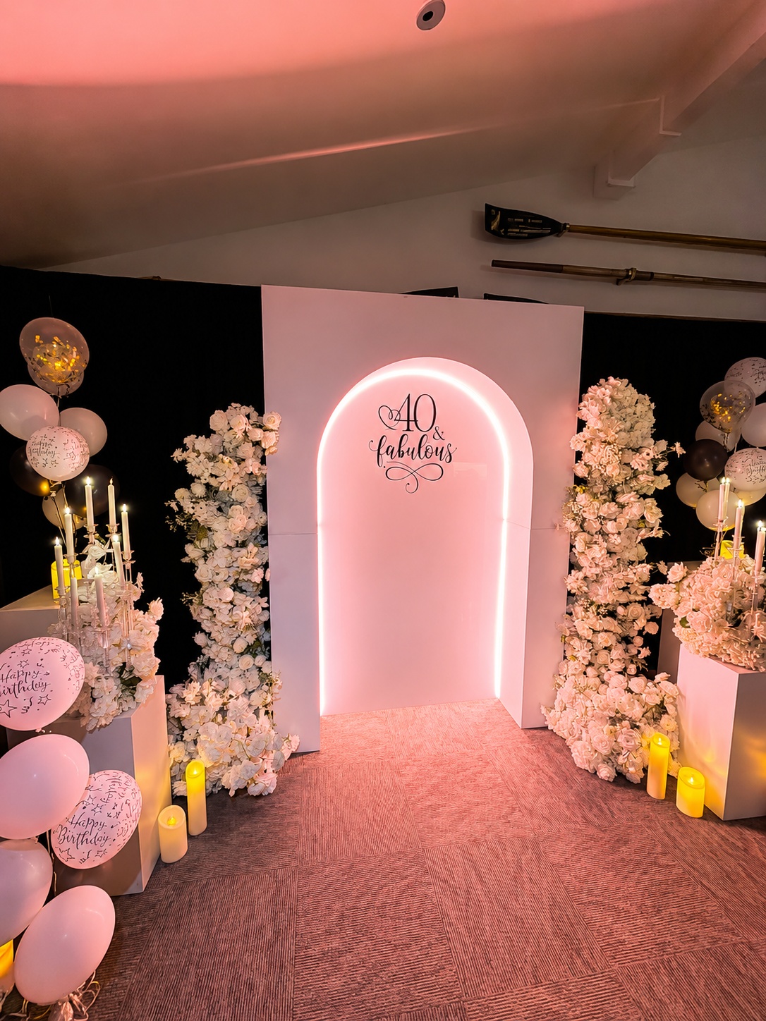 Pink 40 and Fabulous Birthday Backdrop by Luxury Lane