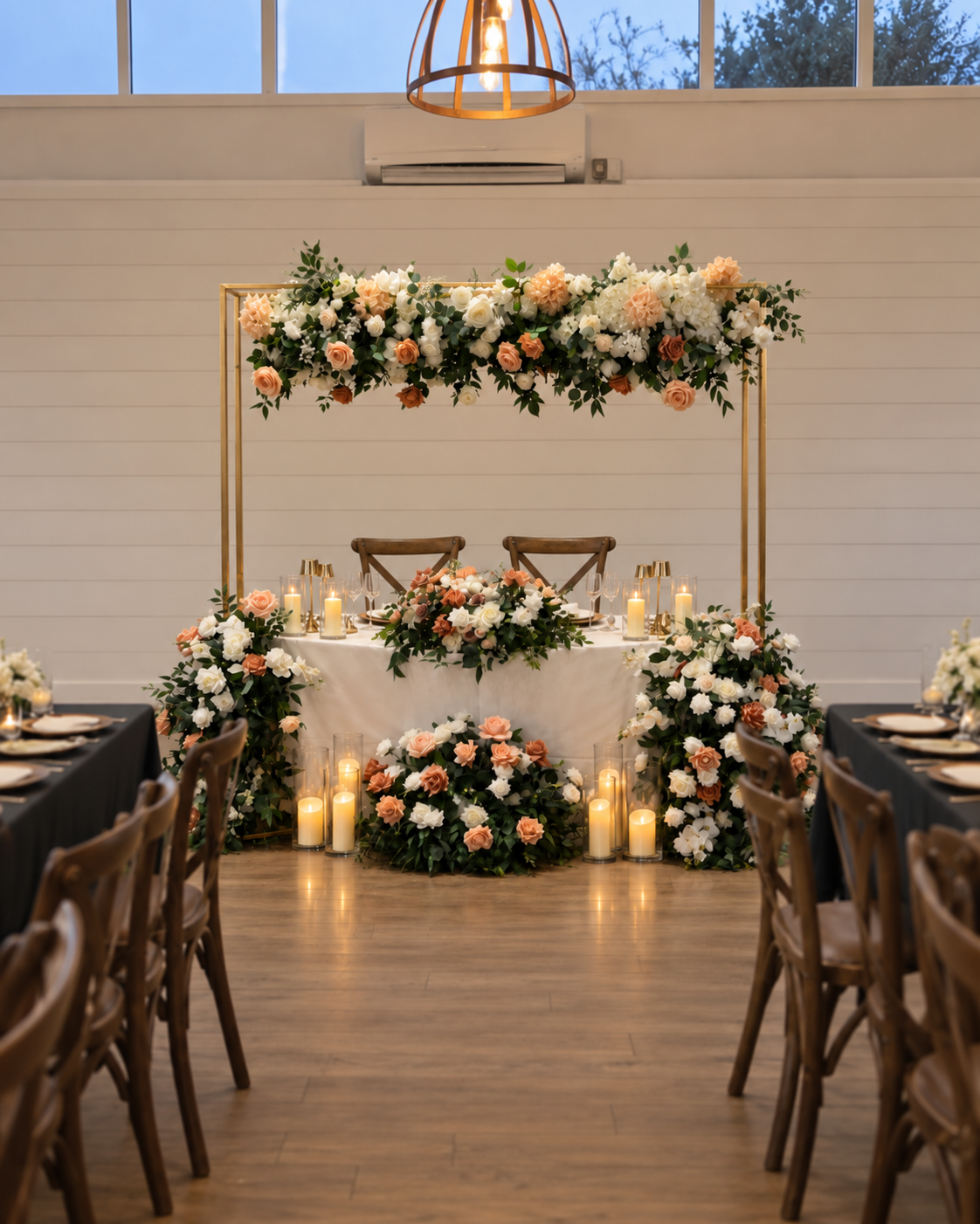 Romantic Cross-Back Sweetheart Table
