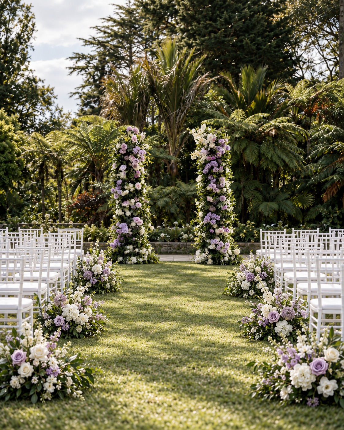 Lilac wedding ceremony Auckland wedding decor